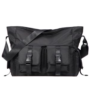 Messenger çantaları erkek oxford siyah büyük kapasiteli çift torbalar nefes alabilen seyahat crossbody çanta