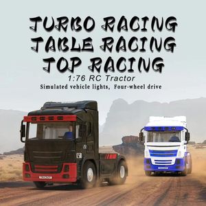 Electric/RC Car Turbo Racing 1 76 C50 C50-T RC CAR SEMI-TRUCK P81 10CH MINI CAR Full proportionell fjärrkontrollleksaker för barn och vuxna 231122