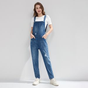 Jeans da donna Autunno e Inverno Donna Casual Tuta blu Pantaloni da donna in cotone moda 230422