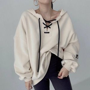 Women's Hoodies & Sweatshirts Hoody Women Plus Size Clothing For COTTON Casual Spring Autumn Draw String Pullovers Full Sweatshirt Simple Gi