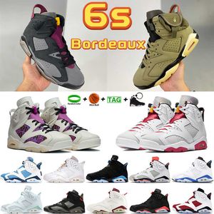 with Box Jordns Jumpman Top 6 6s Retro Basketball Shoes Mint Foam Hare University Blue Electric Green Bordeaux Carmine White Barely Rose Mens Sports Sneakers