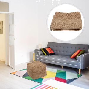 Pillow Lifkome Foot Rest Pouf Ottoman Cover Stool Decorative Square Unstuffed Braided Handwoven Casual