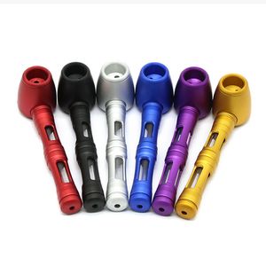 New Metal Pipe Glass Herbal Smoking Pipes With Screen Hand Spoon Tobacco Herb Tools Oil Rigs Accessories Retail Bag Packaging