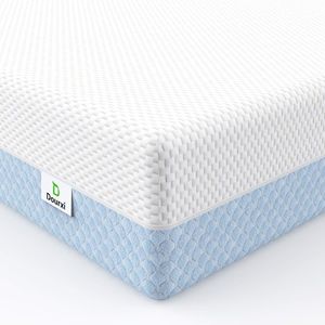 Ducey Mattress, two-sided Comfort Memory Foam infant bed mattress, three-layer breathable quality mattress with removable cover - white blue