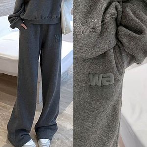 Designer feminino sweatpants moda carta impressão solta calças de perna reta