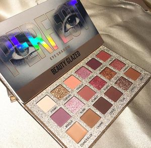 Kvalitetsmärken dhl skönhet glaserade 18 färger ögonskugga palett naken vattentät glitter pigment rökig ögonskugga pallete make up8158828