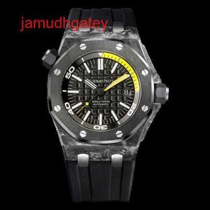 Ap Swiss Luxury Watch Royal Oak Offshore Série 15706 Anel de Cerâmica de Carbono Forjado Automático Mecânico 42mm Relógio Masculino