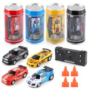 Electric/RC Car Multi-Color Mini Can Car Remote Control Micro Racing Electric RC Car LED Light Desktop Toys For Kids Car Children Christmas Gift 231122