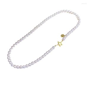 Catene naturali Akoya giapponesi 6-7mm Collana di perle bianche Girocollo Collane di gioielli di lusso per donne