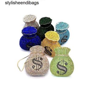 stylisheendibags Shoulder Bags NEWEST Luxury women evening party designer funny rich dollar hollow out crystal clutches purses pouch dollar money bag