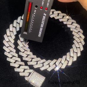 Högkvalitativ horisont Iced Pass Diamond Tester VVS Moissanite Jewely Necklace Armband Kvinnor 8-14mm kubansk länkkedja Desinger Fashion Hip Hop Chain Gift Party Party