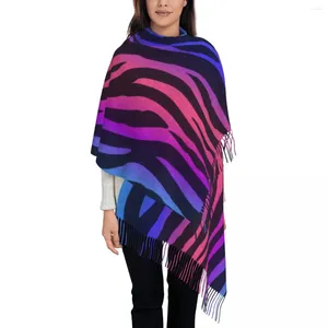 Schals, Neon-Tiger-Muster, Damen-Pashmina-Schal, Fransenschal, lang, groß
