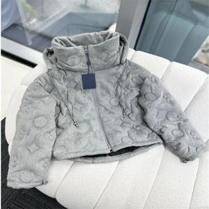 Mens Gray Parka Coats Jacket Womens Winter Down Jackets Emed Letter Flower Super Tjock Warm Fashion Outwear Clothes Par Windbreaker Coat S-XL