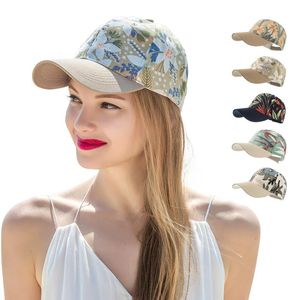 Cappellini da baseball Cappellino con stampa a foglie di fiori Cappello da sole snapback regolabile da donna casual da baseball estivo per ragazze