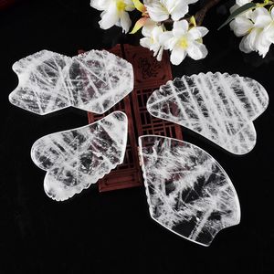 Facial Massager Natural White Crystal Face Gua Sha Tool Scraper Skin Care Body Neck Back Guasha Massage Beauty Health Eye SPA Face Lift