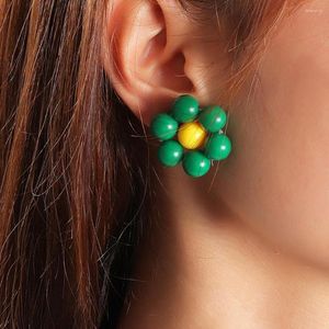 Brincos de argolas coreanas Sensos avançados de tecelagem criativa de tecelagem contraste de contraste em cor de orelha cor de orelha