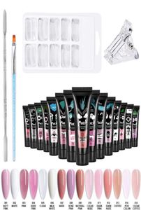 Nagelgel 5st 15 ml poly set för förlängning finger snabb byggnad 15 färger polyglar förlängningar akryl polsk6102079