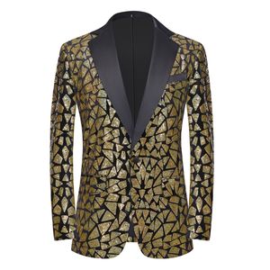 Men Red Sequins Party Blazer Slim Fit One Button Wedding Suit Jacket Evening Banquet Performance Tuxedo Coat Stage Host Costumes