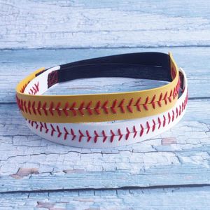 Haarspangen Baseball Softball Echtes Leder Rote Nähte Elastische verstellbare Stirnbänder Sport Fitness Zubehör Sportlicher Schmuck