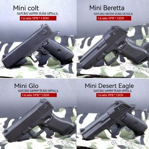 Mini alaşım tabanca metal silahlar çöl kartal beretta colt model tabanca minyatür tabancaları kutu çekim yumuşak mermi oyuncak tabancaları yetişkinler için çocuklar için erkek hediyeler