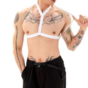 Men's Sexy Chest Strap Skeleton Bra BDSM Body Sex Underwear Sissy Clothing Fetish Bikini Necklace Accessories Gay Lingerie