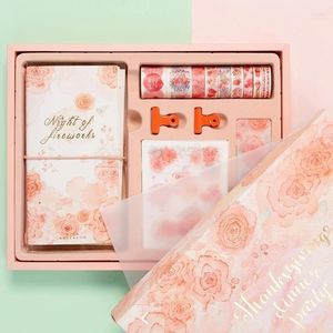 Washi Tape Paper Clips Sticker Gift Box Journal Traveler Notbok Handbok Set Personal Diary Planner Supplies For Girls