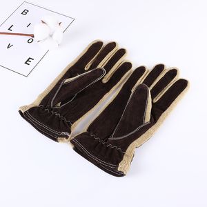 Men's 2023 new inside thick and fleece gloves autumn and winter outdoor cycling points warm gloves outdoor work cold