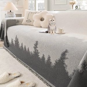 Coprisedie Copridivano stampato Foresta magica con nappe Coperte retrò artistiche per letto Ins Stile Asciugamano Coperta Tappetini da campeggio all'aperto 231123