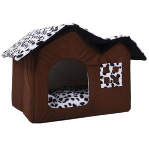 Casa para animais de estimação de luxo, quarto duplo de alta qualidade, cama marrom para cães, casa para animais de estimação macia e quente, 55 x 40 x 42 cm, produto para animais de estimação D19012284896