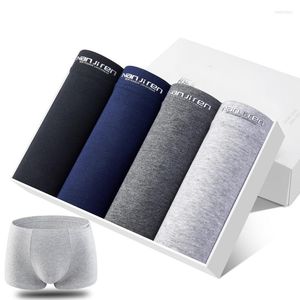 Mutande 4 Pz / lotto Biancheria Intima Uomo Boxer Modale Uomo Stampa Corta Pantaloncini Flessibili Traspiranti Pantaloni Maschili Vetement Homme Cotone