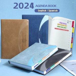 Gündem 2024 Planlayıcı Defter İngilizce/İspanyolca A5 Not Defteri Günlük Haftalık Plan Takvim Dizini Zaman çizelgesi Okul Ofis Malzemeleri