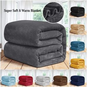Blankets Bedding Fleece Blanket Queen Size Grey 300GSM Luxury Bed AntiStatic Fuzzy Soft Faux Fur Microfiber Throw 231123