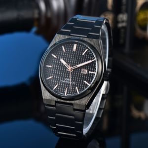 Tissotor Men Man Man Tissotie1853 40.5mm Wristwatches Watches Men's Watches Three Quartz Watch Luxury Wrist-Watch Stains Strap Watches Talendar Date T365