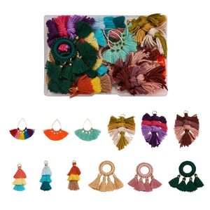 Charms 24pcs/Box Polyester Cotton Tassel Pendants For Jewelry Making DIY Bracelet Necklace Earring Accessories Decor Supplies Mix ColorCharm