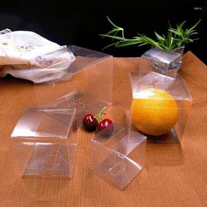 Present Wrap PVC Transparent Box Clear Plastic Packaging For Wedding Cake Candy Chocolate Toys Smycken Packing Boxes Storage Party Favor