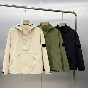 Herrenjacken Designer -Taschensteinjacke Langschläfe Reißverschlussbades Männer lässige Mantel Windbrecher gestärkte Herren Mantel H3ke#