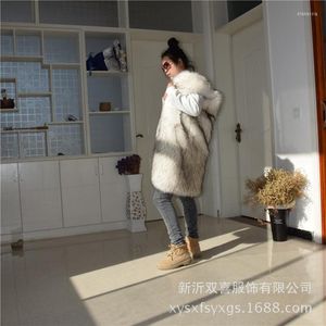 Women's Fur Vest Winter Slim Fashion Casual Loose Coat Raccoon Long Women