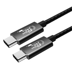 Nowy certyfikat z certyfikatem CE USB4 240W 40 Gb / s z linią koncentryczną Smart Chip C do C Kabel ładujący USB