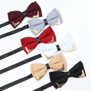 Bow Ties Mens Vuxen Bowtie Solid Color Red Orange White Farterfly Knot For Wedding Party Formal Suit Dress Daily Wear Cravat Accessories