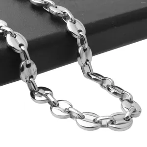 Chains 7mm 9mm 11mm Wide Polishing Silver Color Coffee Beans Link Chain Womens Mens Stainless Steel Necklace Or Bracelet 7-32" Jewelry