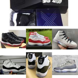 Retro Damen Herren Real Carbon Fiber 11 11s Schuhe Cherry Cool Grey Bred Space Jam Adapt White Jubilee 72-10 Concord Legend Blue Gym Red Top Quality Sneaker US 4Y-13