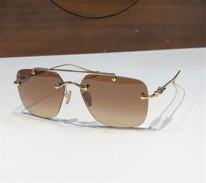 New fashion design retro square sunglasses 8185 rimless meta frame simple and generous style outdoor uv400 protection glasses