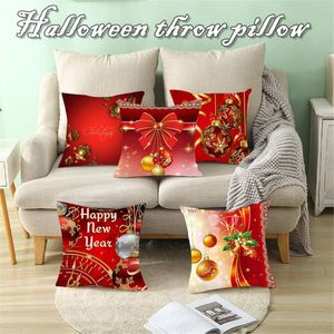 Pillow /Decorative 2023 Christmas Home Decoration Xmas Decor Case Santa Cotton Linen Sofa Car Throw Cover