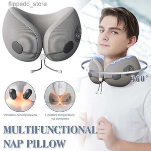 Massaging Neck Pillowws Multifunction Massage Travel Pillows Triple hot compress massage Memory Foam Neck Pillow Soft for Sleeping Massage Nap Pillows Q231123