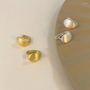 Hoop Earrings 2023 Retro Gold For Women Matte Minimalist Metal Silver Simple Charm Curved Elegant And Noble Jewelry Gift