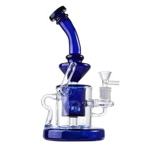 Tornado Recycler Glass Bongs Klein Perc Hookahs 9 tum Small Water Pipes 4mm tjocka DAB RIGS Huvudsakliga rökrör med 14 mm Joint BO5995611