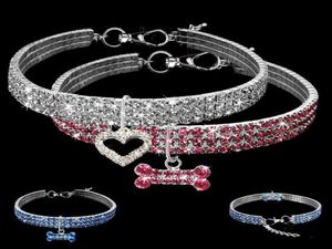 Rhinestone Pet Supplies Dog Cat Collar Crystal Puppy Chihuahua Collar Halsband för små medelstora stora hundar Diamond Smycken Access4342922