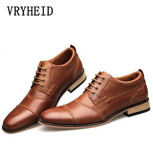 Dress Shoes VRYHEID Men's Business Dress Shoes Genuine Leather British Style Fashion Casual Derby Shoes Classic Plus Size 7.5-13 231122