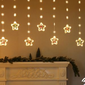 Decorazioni natalizie Bella stringa di luce con 10 anelli Spina USB Luci decorative per finestre di Natale per la decorazione delle feste 2024 231123