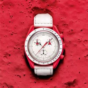 Titta på Högkvalitativ kvinna Moonwatch Luxury Brand Titta på Bioceramic Movement Watches Luxury Ceramic Planet Montre Limited Edition Master Wristwatches With Box